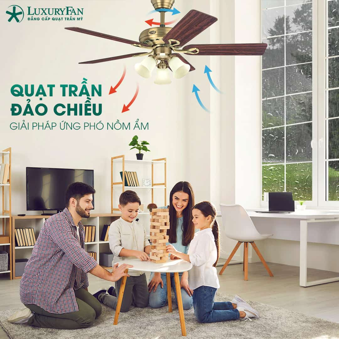 Sử dụng quạt trần đảo chiều mang lại nhiều lợi ích