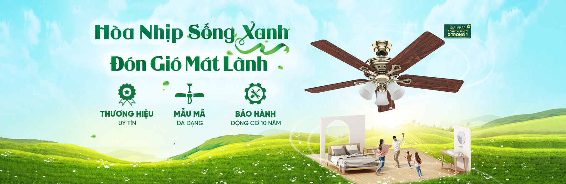 Quạt trần LuxuryFan – Lựa chọn sống xanh, mát lành và bền vững