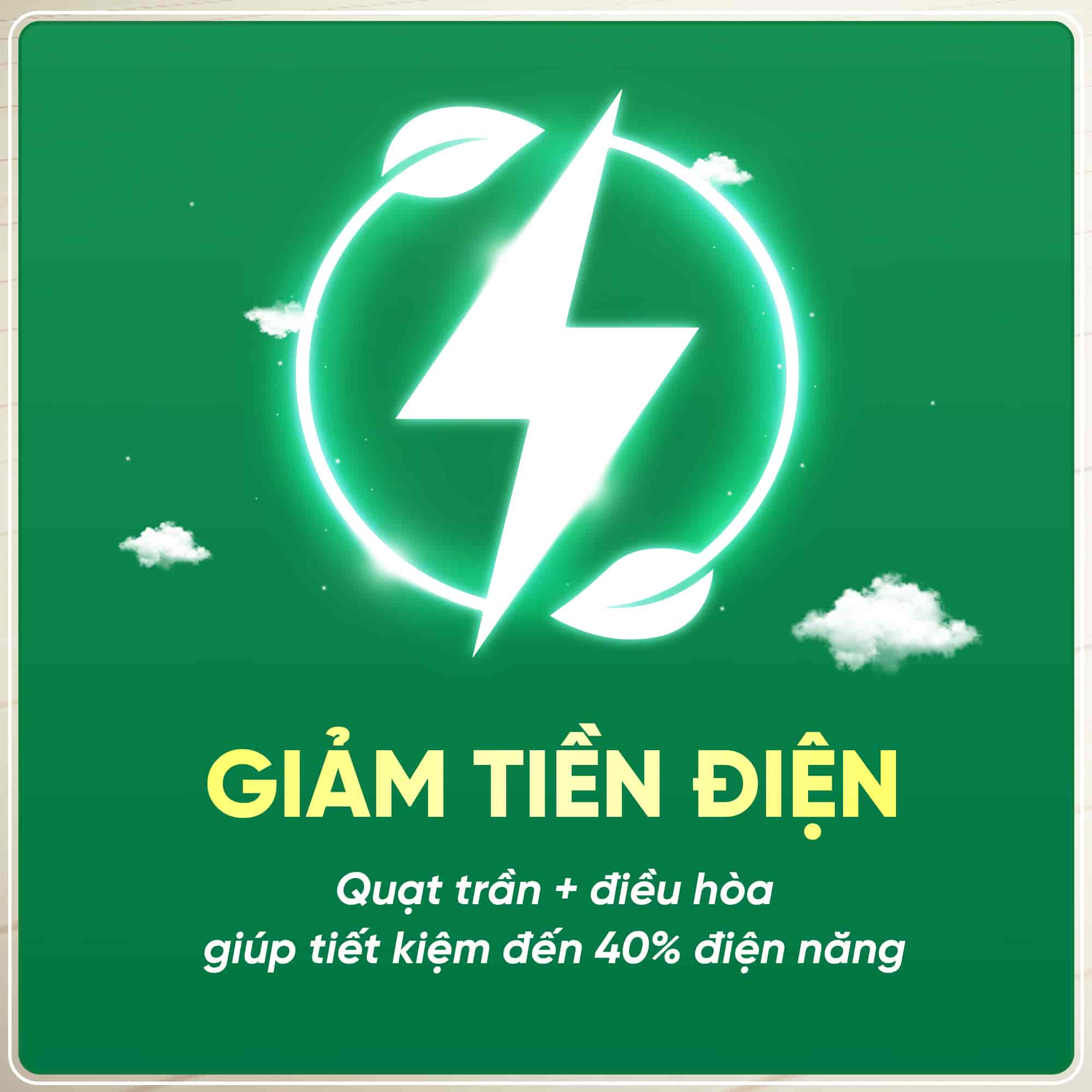 Sử dụng quạt trần kết hợp điều hòa giúp tiết kiệm đến hơn 40% điện năng