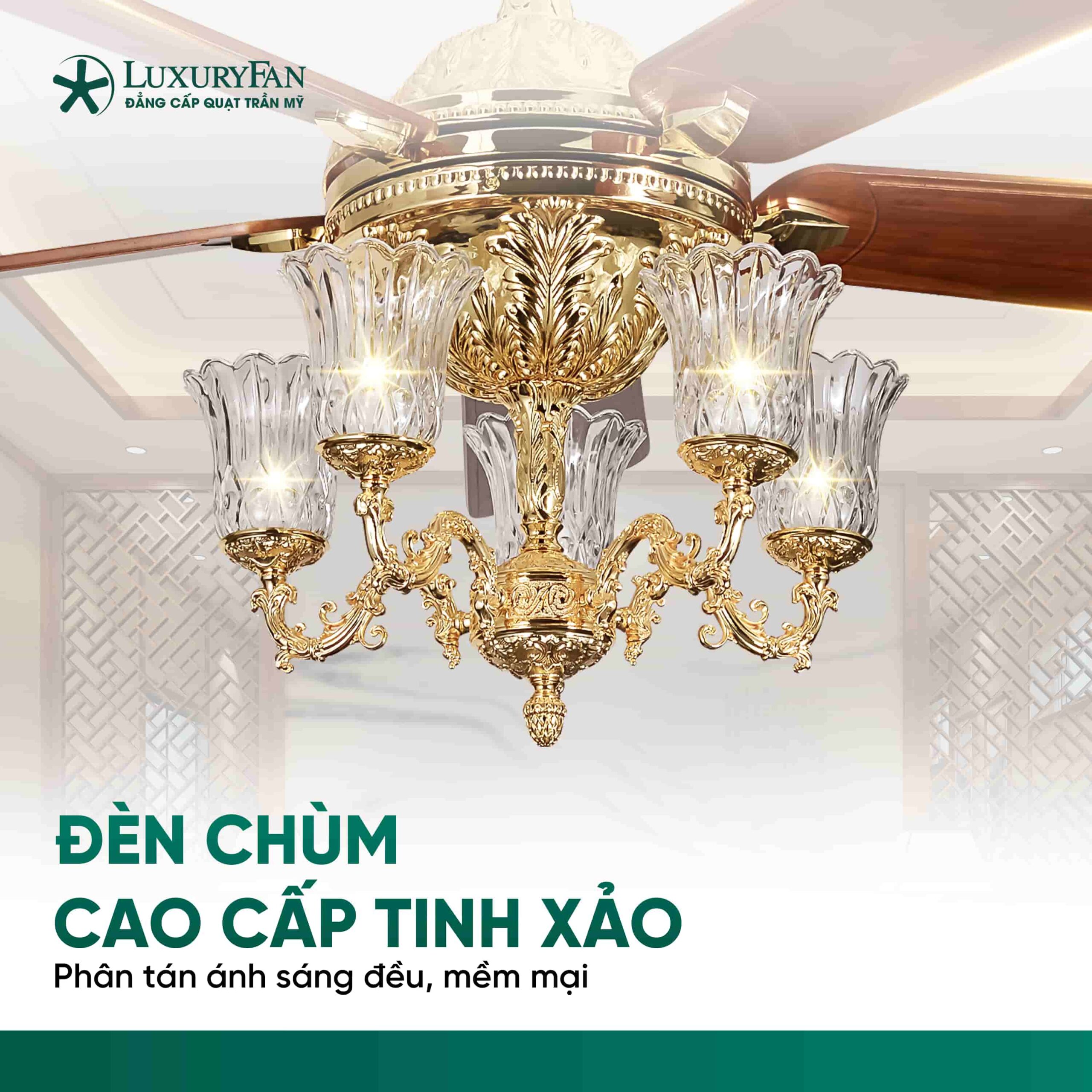 Bộ đèn chùm cao cấp tinh xảo