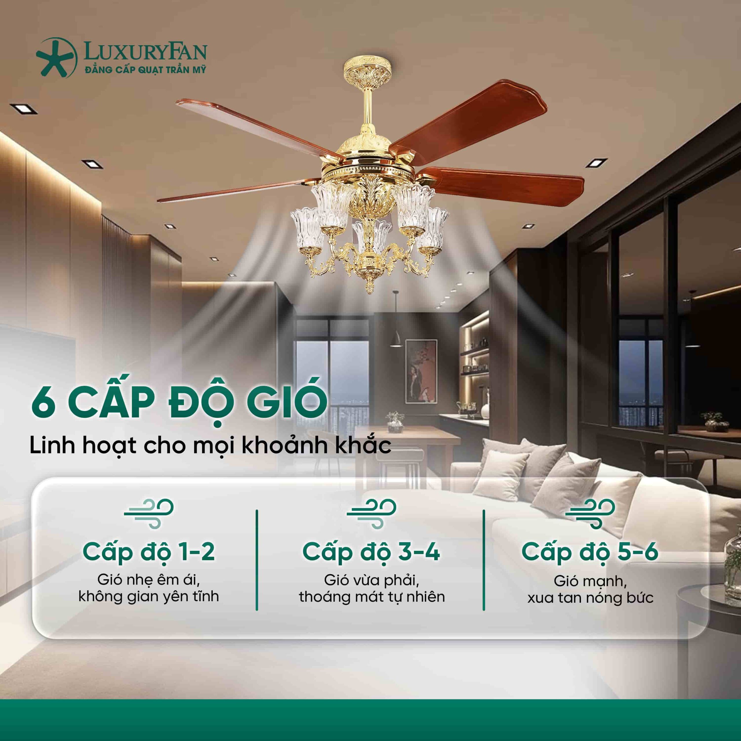 Lưu lượng gió mạnh hơn 25% so với quạt truyền thống