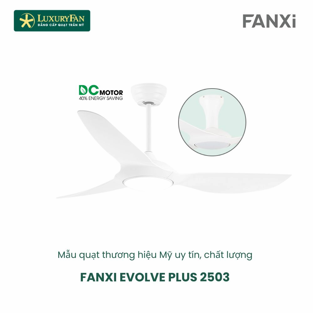 Quạt trần màu trắng Fanxi Evolve Plus