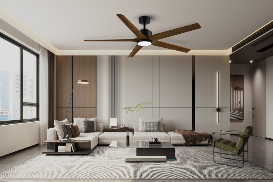 Quạt trần đèn cánh gỗ cao cấp