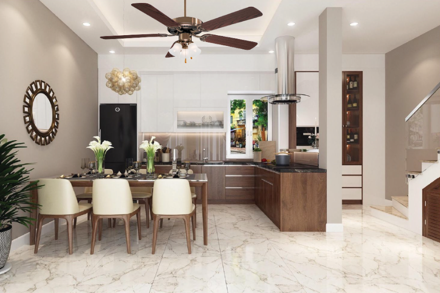 Quạt trần 5 cánh có đèn Minka Contractor F647 AB