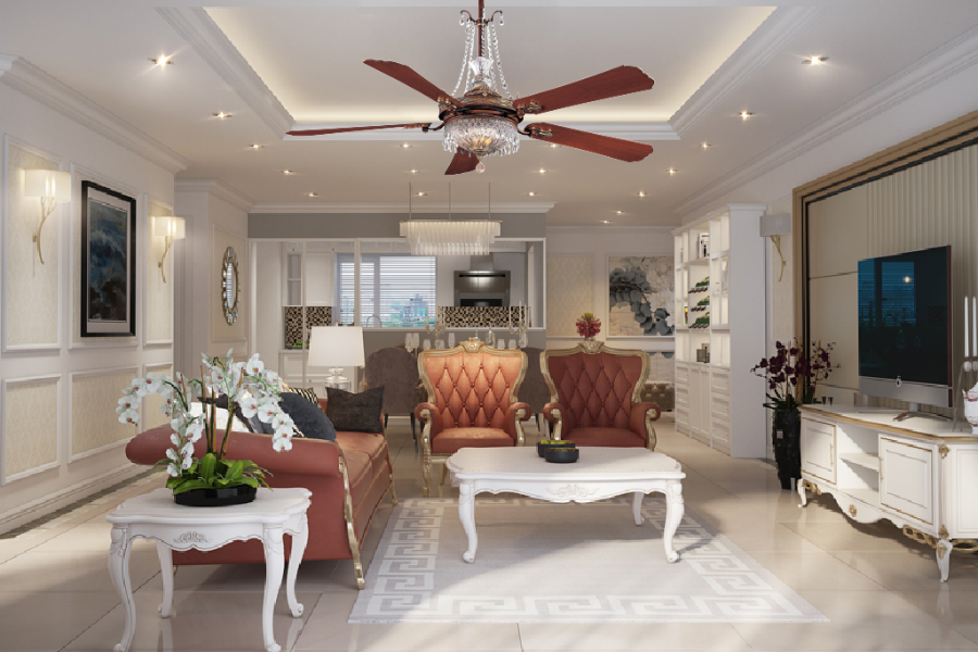 Quạt trần 5 cánh có đèn Minka Cristafano