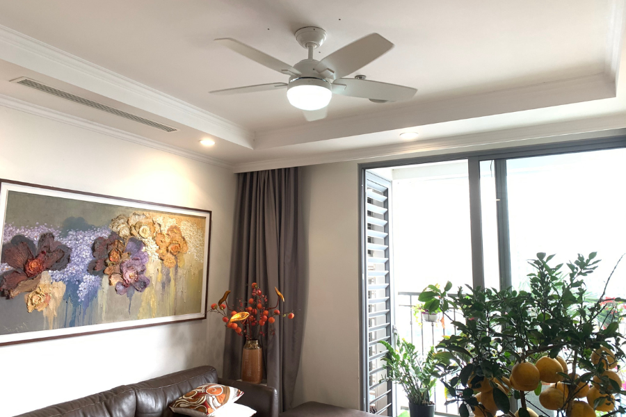 Quạt trần chung cư trở thành thiết bị làm mát quen thuộc trong nhiều căn hộ hiện đại