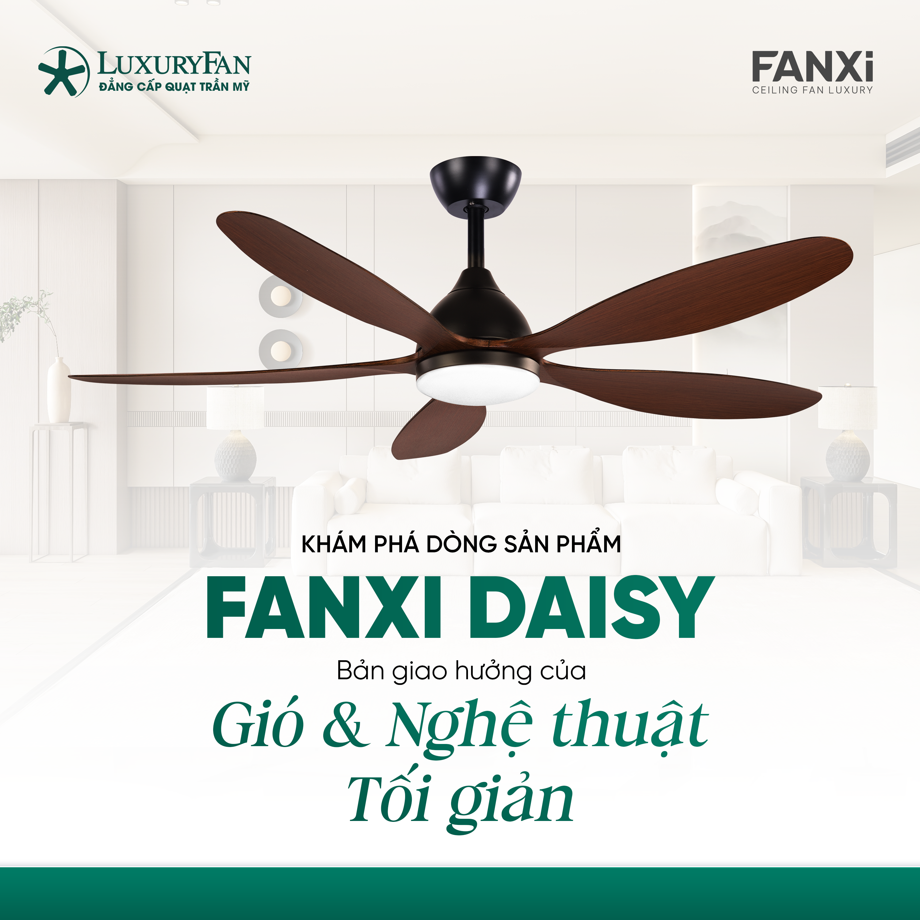 Fanxi Daisy - Mẫu quạt chuẩn Mỹ với những đường nét mềm mại, tinh tế
