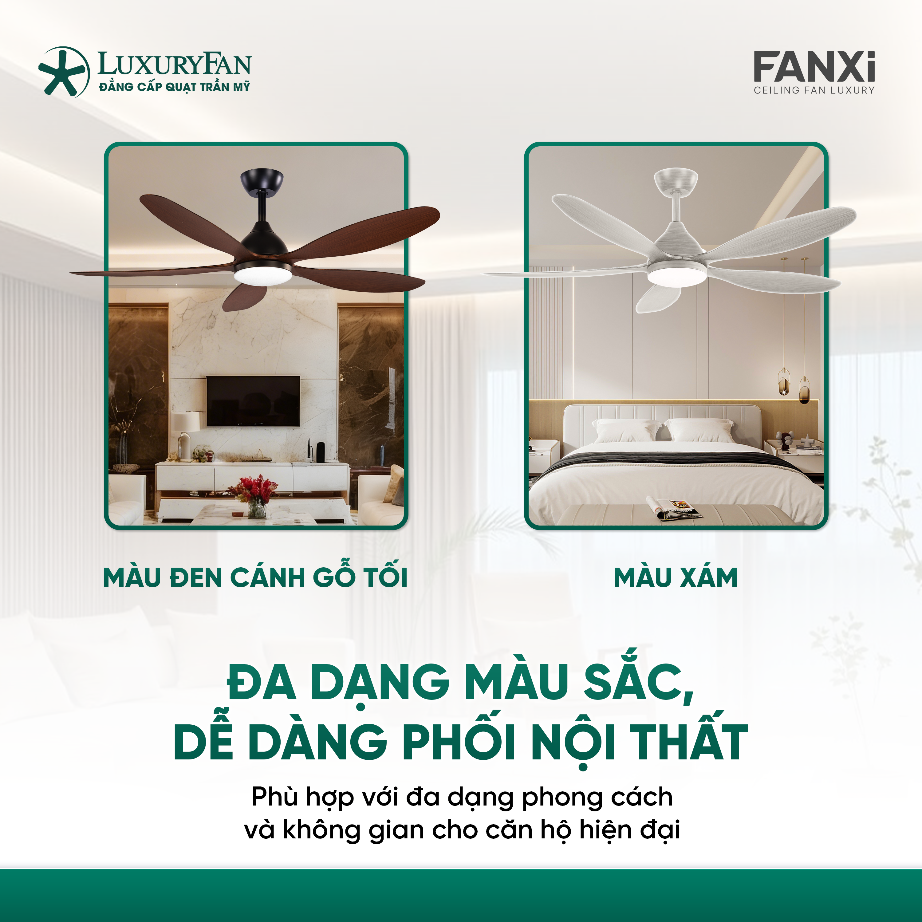 Đa dạng màu sắc. phù hợp phong cách nội thất hiện đại