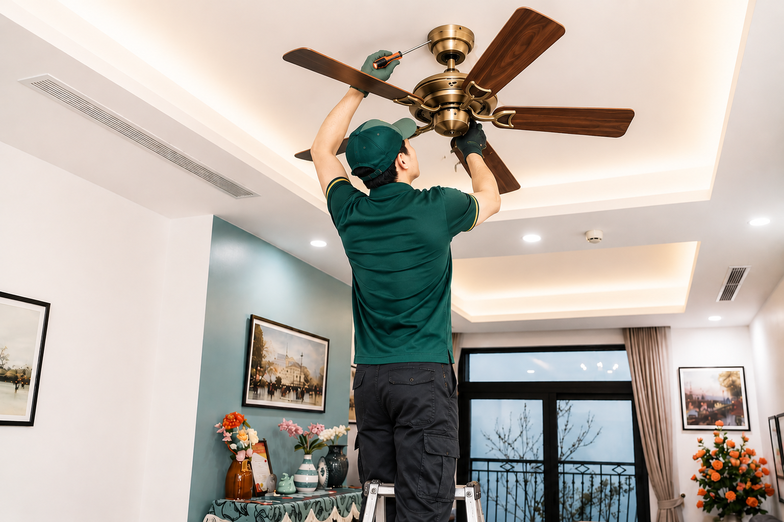Cách lắp quạt trần