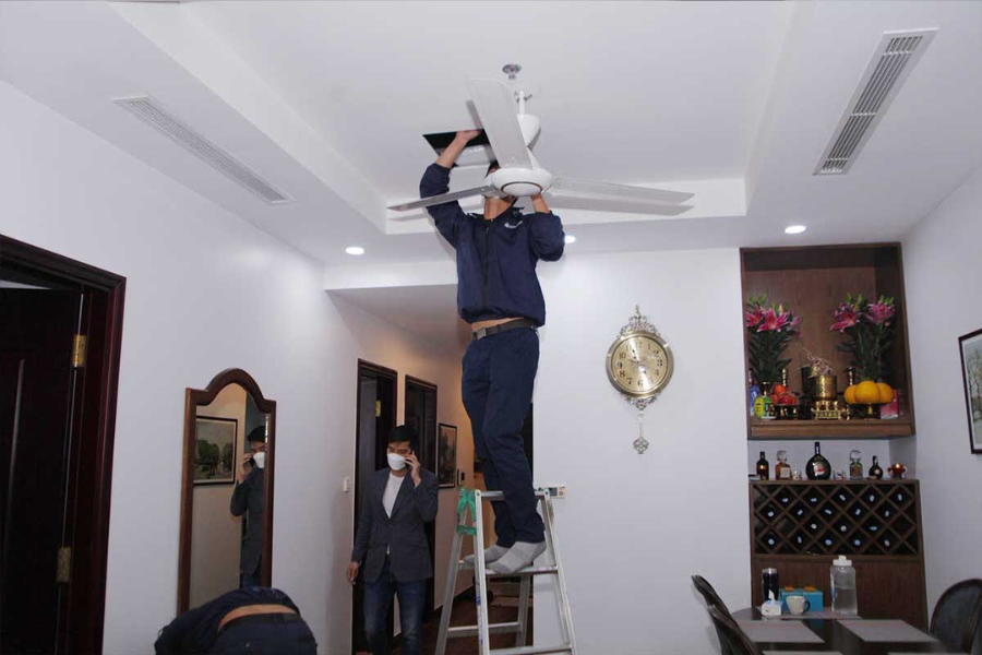 Cách tháo quạt trần có móc treo dễ dàng