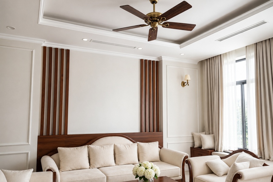 Chọn quạt trần hay quạt cây phù hợp với diện tích phòng