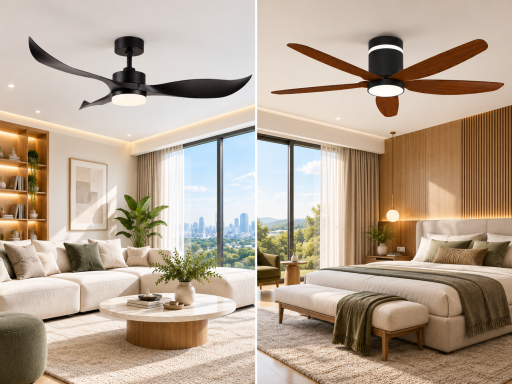 Lựa chọn quạt trần 3 cánh hoặc 5 cánh theo phong cách nội thất và nhu cầu làm mát